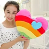 40*35cm 1 Pair Cuddly Heart Shaped Rainbow Pillow Star Heart Emboridery Plush Throw Pillow Sofa Chair Decor Friends Gift 1
