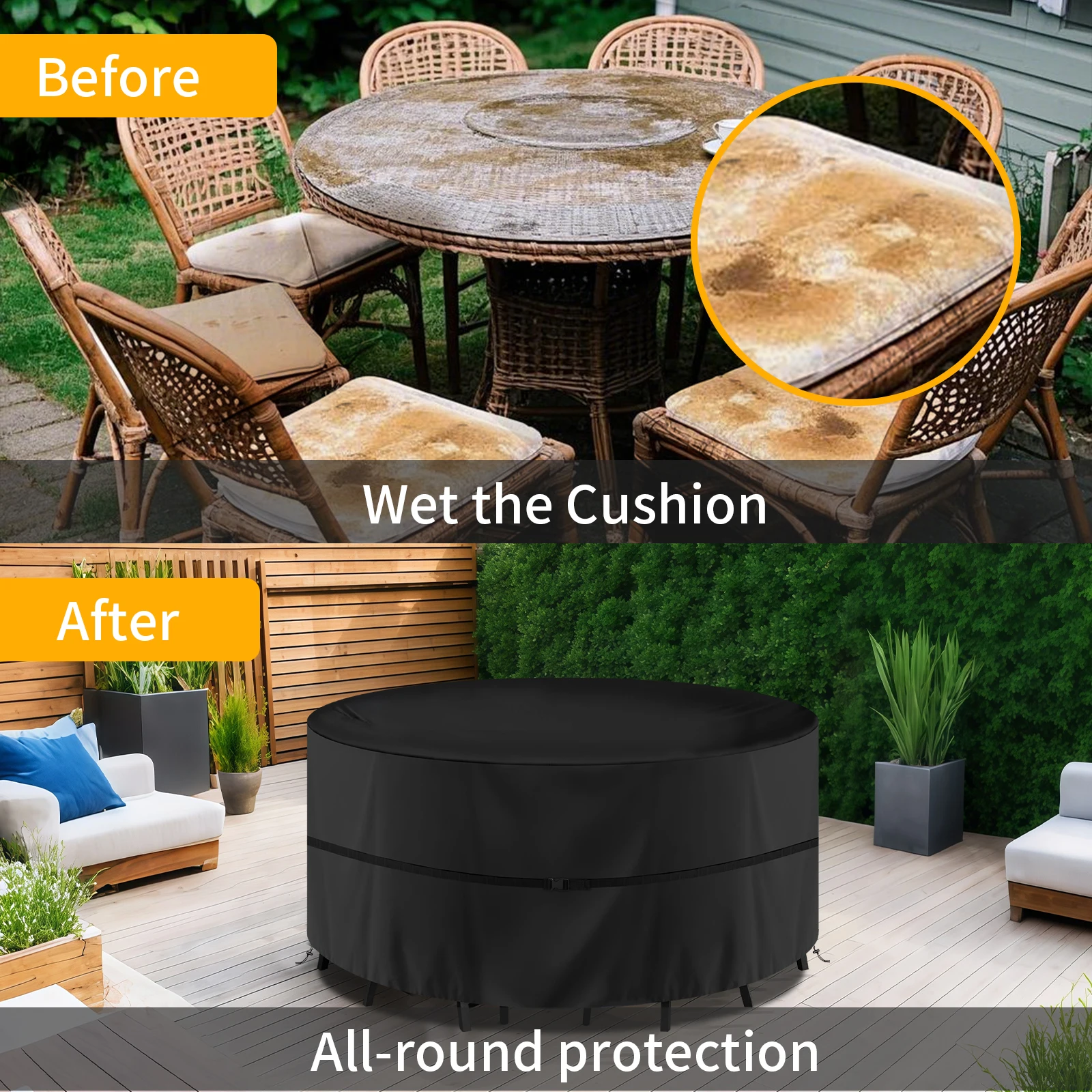 Durable Waterproof Outdoor Furniture Cover - Heavy Duty 210D Oxford Cloth