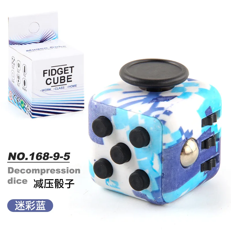 Fashion Decompression Dice Autism Adhd Anxiety Relieve Toy Adult Kids Fingertip Press Button Toys Rainbow Dice Antistress Cube 5