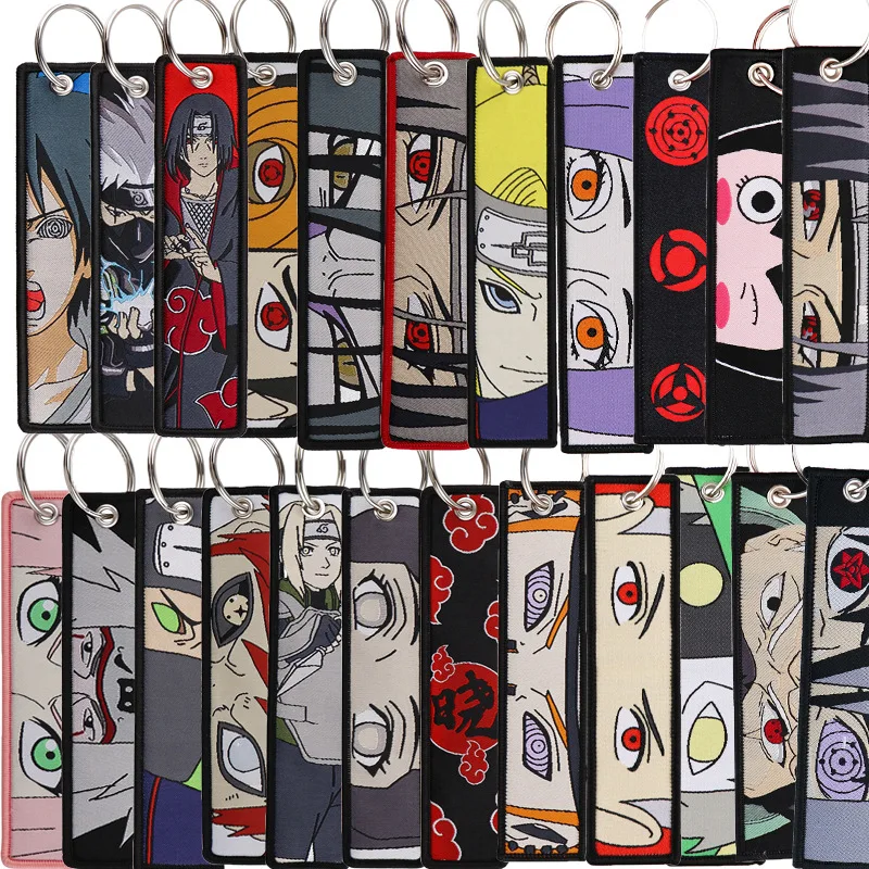 Cartoon Anime Naruto Keychain Pendant Naruto Backpack Zipper Pendant Woven Fabric Keychain Hanging Rope Toy Holiday Gift