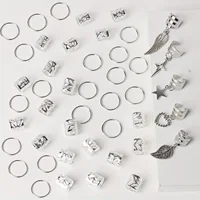 45pcs Alloy Braid Hair Ring Dreadlock Hair Ring - Hippie Style Hair Accessories Loc Hair Jewelry for Braids for Girls and Women 6