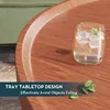 Round Coffee Table Small Modern Coffee Tables Rustic Farmhouse Center Table for Living Room Home Office Mid Century Accent Sofa 3