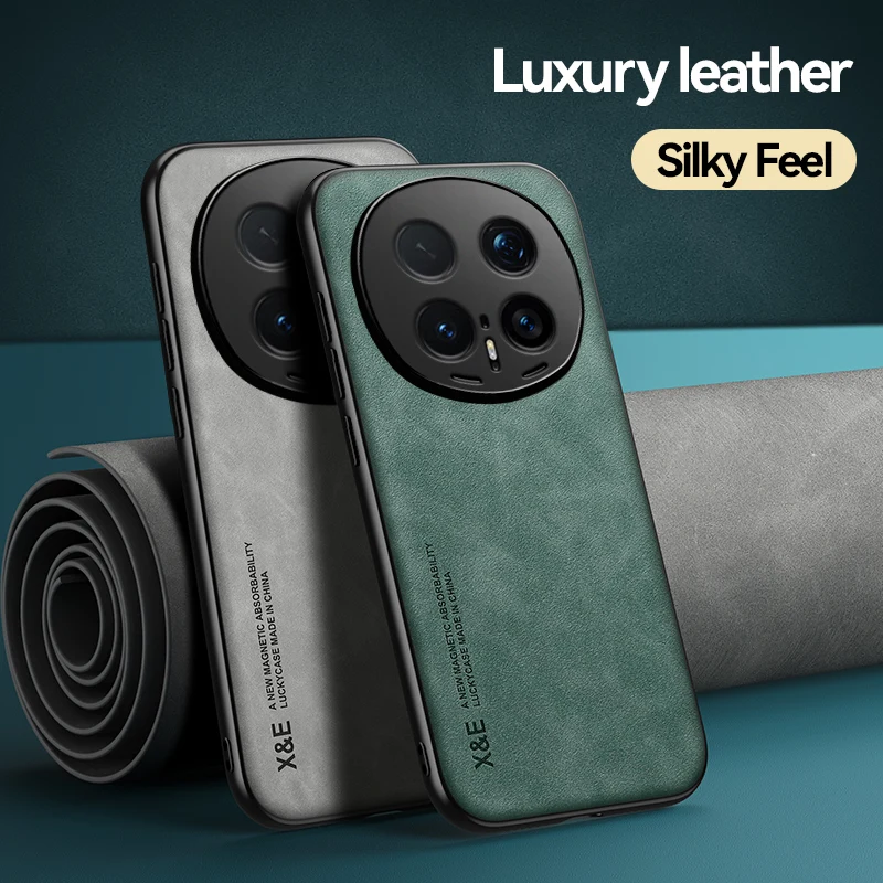 EUCAGR PU Leather Magnetic Shockproof Phone Case with Metal Plate