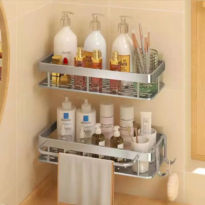 Portabottiglie da bagno bianco/grigio scaffale per bottiglie di spezie da  cucina ripiano per Shampoo multifunzione gancio per portasciugamani  accessorio per doccia - AliExpress
