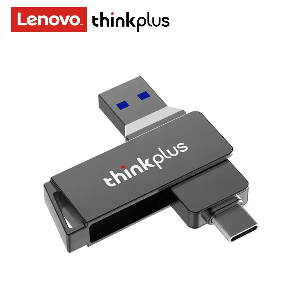 Lenovo Thinkplus-tipo c Flash Drive Stick Otg Dual-port Stick Usb de Metal Rotativo Disco u Usb 3.2 32gb 64gb 128gb 256gb Mu251