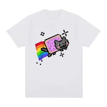 Nyan Cat Funny Meme Rainbow T-shirt Men Women Clothing Fashion Harajuku T-shirts Casual Short Sleeves T Shirts Streetwear 1