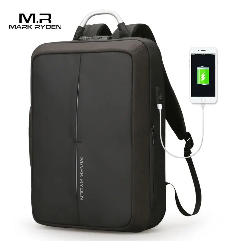 

Mark Ryden Anti-theft Nylon Notebook Laptop Backpack 15 Inch with USB Interface Password Lock Bags Case for Men Women Student