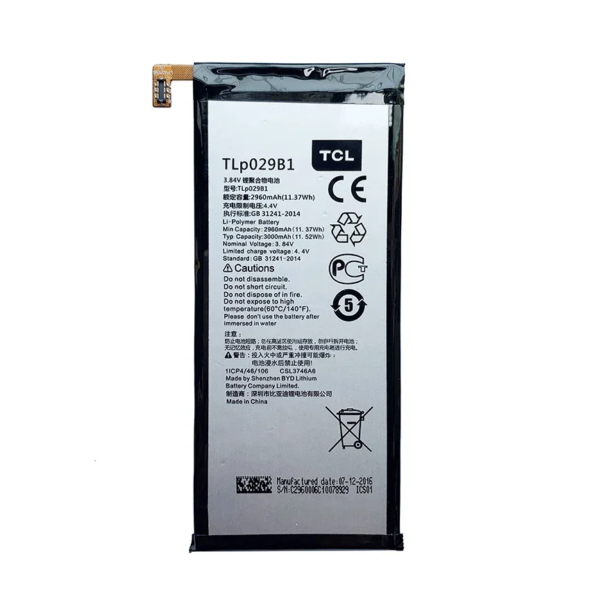 Оригинальный TLp029B1 TLp029B2 2960 мАч для TCL Alcatel OT-5095 5095B 5095I OT-5095K/L/Y Touch Pop 4S литий-ионный аккумулятор