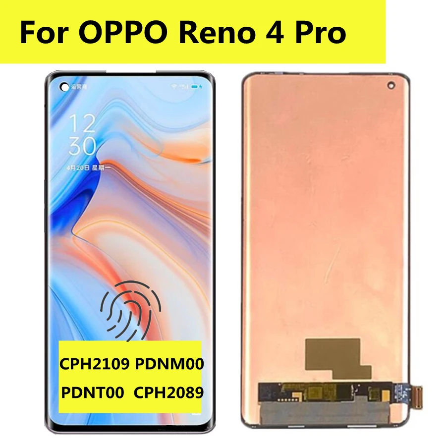 

6.5" AMOLED For OPPO Reno4 Pro LCD Display Replacement For Reno 4 Pro 5G LCD Touch Screen Digitizer Assembly CPH2109 CPH2089