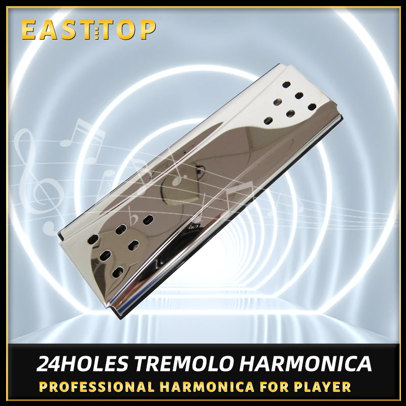 EASTTOP T242 24holes good tremolo harmonicas with two sides both key