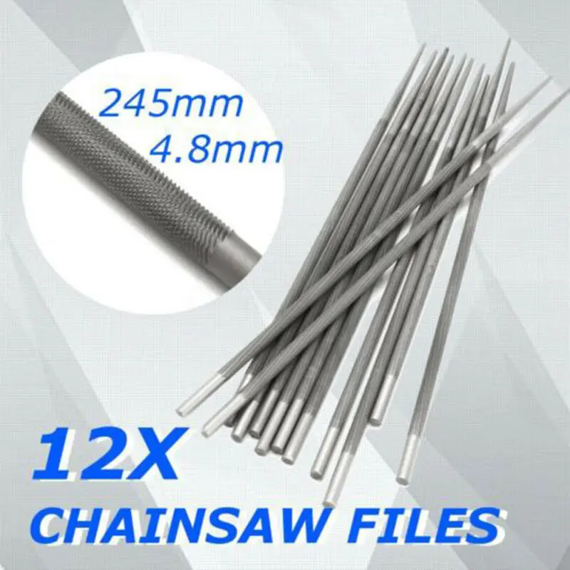 

12x 3/16" 4.8mm Chainsaw Files Sharpener Carbon Steel Round Chainsaw Chain Saw Files Filing Sharpener For Woodwork