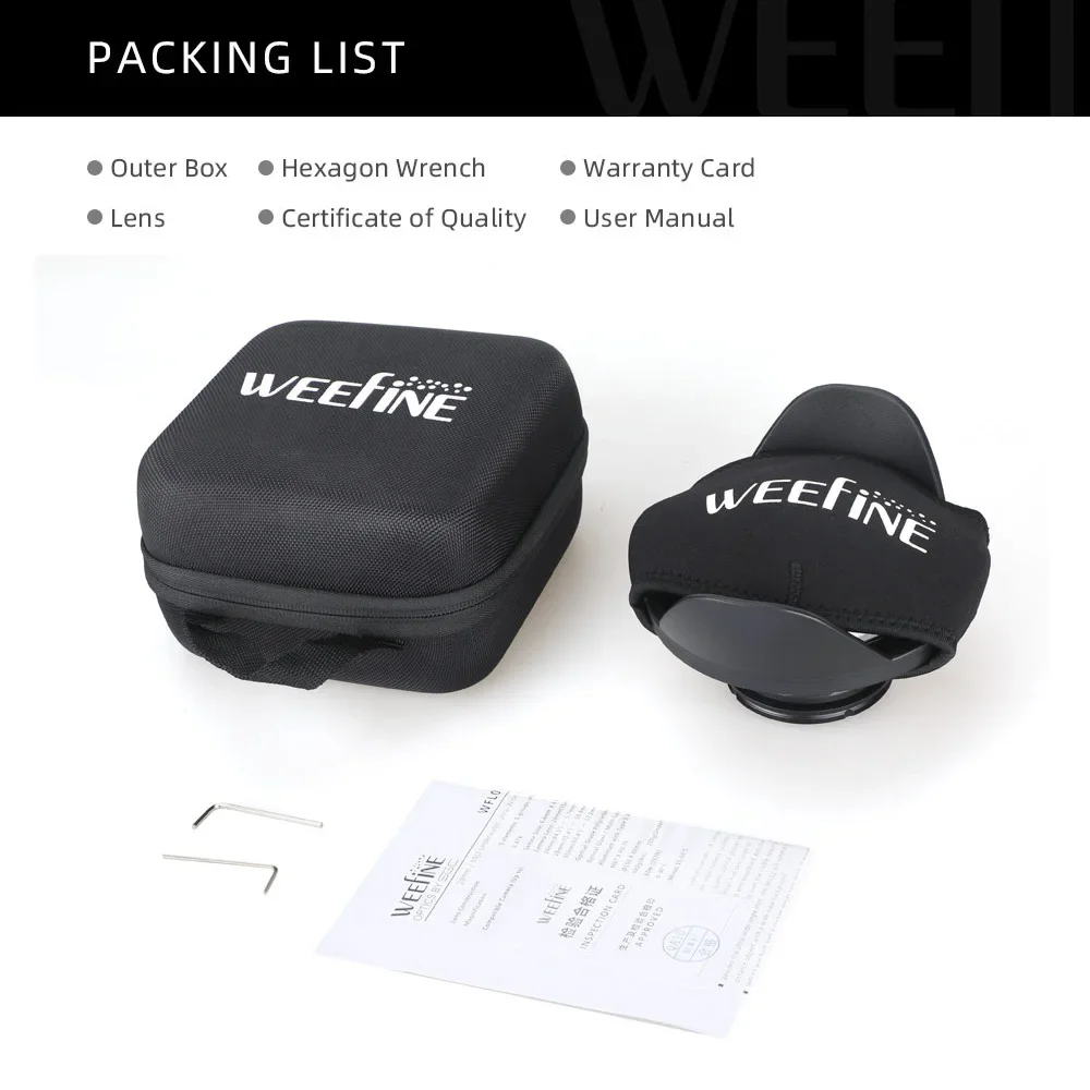위파인 WFL02 WFL02X 스쿠버 다이빙 어안 와이드 앵글 렌즈 M67-24mm M52-24mm 나사형 TG 카메라 하우징 케이스 수중 촬영