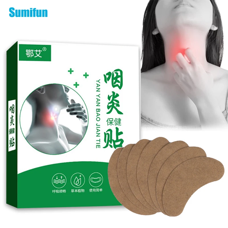 

6pcs/box Sore Throat Patch Chinese Herbal Plaster Melt And Eliminate Phlegm Relieve Cough Itch-Throat Asthma Relief Patches