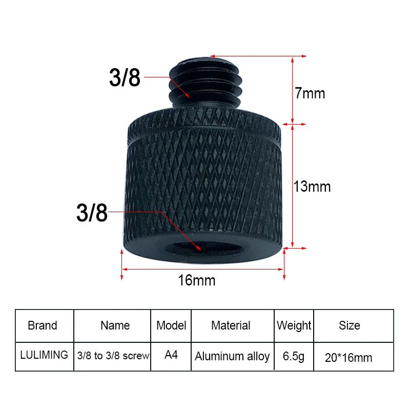 Universal Female 3/8-16 to Male M6 M8 M10 M12 Conversion Screw Camera Photography Accessories Ballhead Tripod Mount Adapter