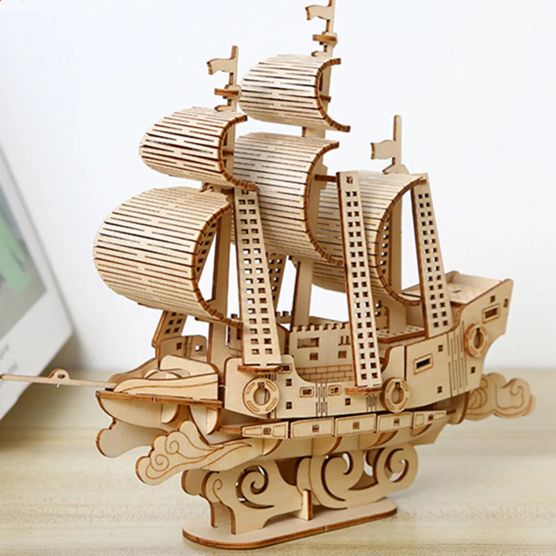 3D Puzzles Wooden Ocean Sailing Model Handmade Boat Building BlockS Kits DIY Assembly Ship Toy for Kids Adults GiftS 1 set city police station car building blocks set police station model toy