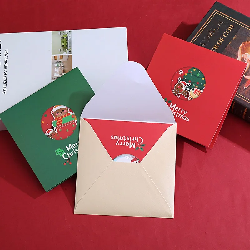 Pop up style Christmas 3D folding greeting card with a high-end feel Instagram style thank-you card free envelope gift - Image 3