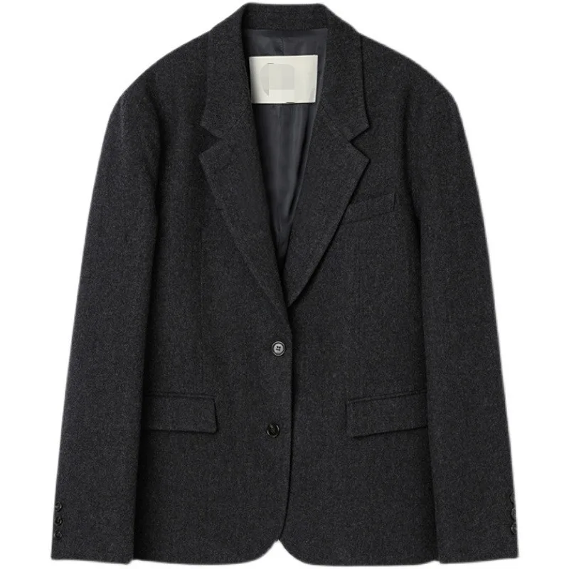 B-TOTO Women's Wool Suit Fall And Winter Daily Simple Versatile Two-button Temperament Suit Jacket 2023 New 6