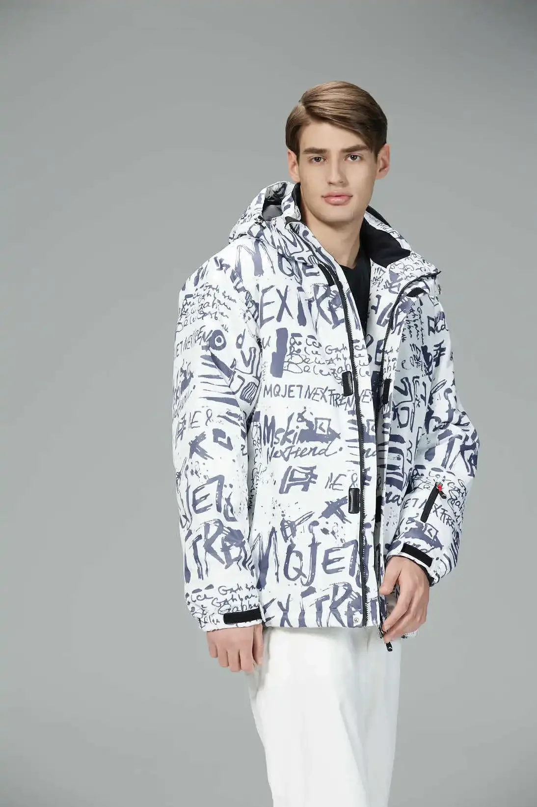 Deep Khaki Color Ski Suit Single Board Double Board Thickened Skiing Outdoor Fattening, And Enlarged Men's Clothing