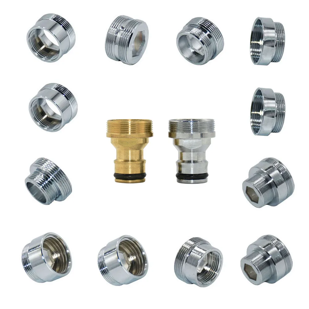 plant watering kit Brass Silver Water Faucet Coupler 1/2 To M16 M18 M20 M22 M24 M28 Thread Connector Fittings For Bubbler Kitchen And Bathroom drip irrigation tool kit