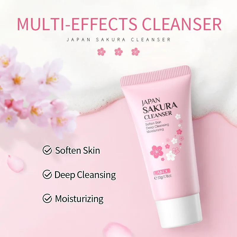 LAIKOU Facial Foaming Cleanser Deeply Cleansing Oil Control Moisturizing Blackhead Removal Skin Care Face Wash Foam Cleanser 3