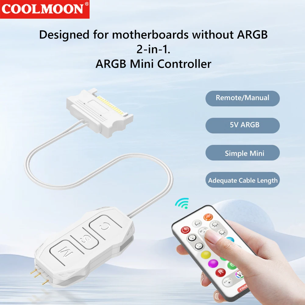 รูปสินค้า อะแดปเตอร์ควบคุม RGB 5V 3Pin สำหรับ PC และพัดลม