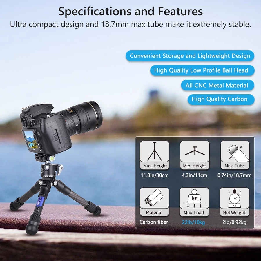 עם ראש כדורי פנורמה 360° למצלמת DSLR / לטלפון נייד