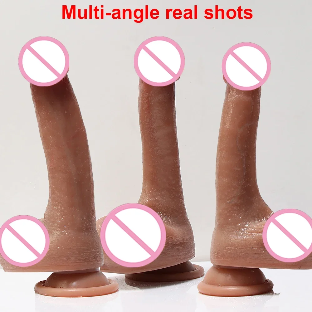 Super Skin Realistic Dildos Double Layer Silicone Soft Penis Sexy Dick Vagina Member Anal Cock Masturbators Sex Shop For Couple — view 4