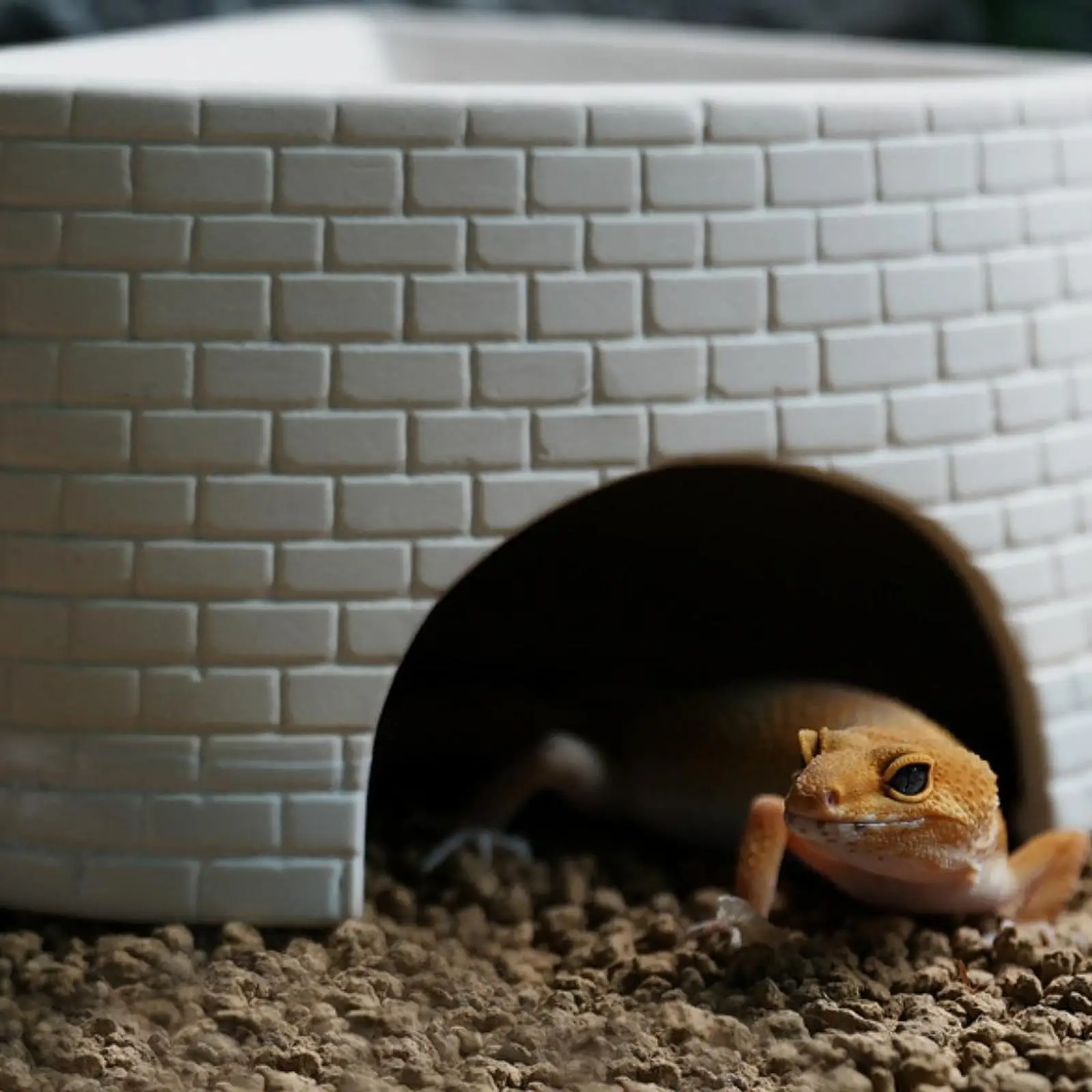 Ceramic Reptile Shelter Cave Realistic Habitat Ornament for Geckos Frogs and Turtles Terrarium Decor