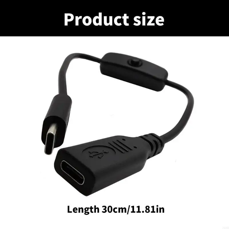 G99B USB C 전원 연장 케이블 30cm 유형 C 충전용 충전 연장 코드