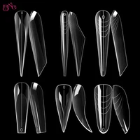 BNG 3D Curved Stiletto Nail Dual Forms for Poly Extension Gel Extension XL XXL Acrylic Nail Molds Reusable Full Cover Molds