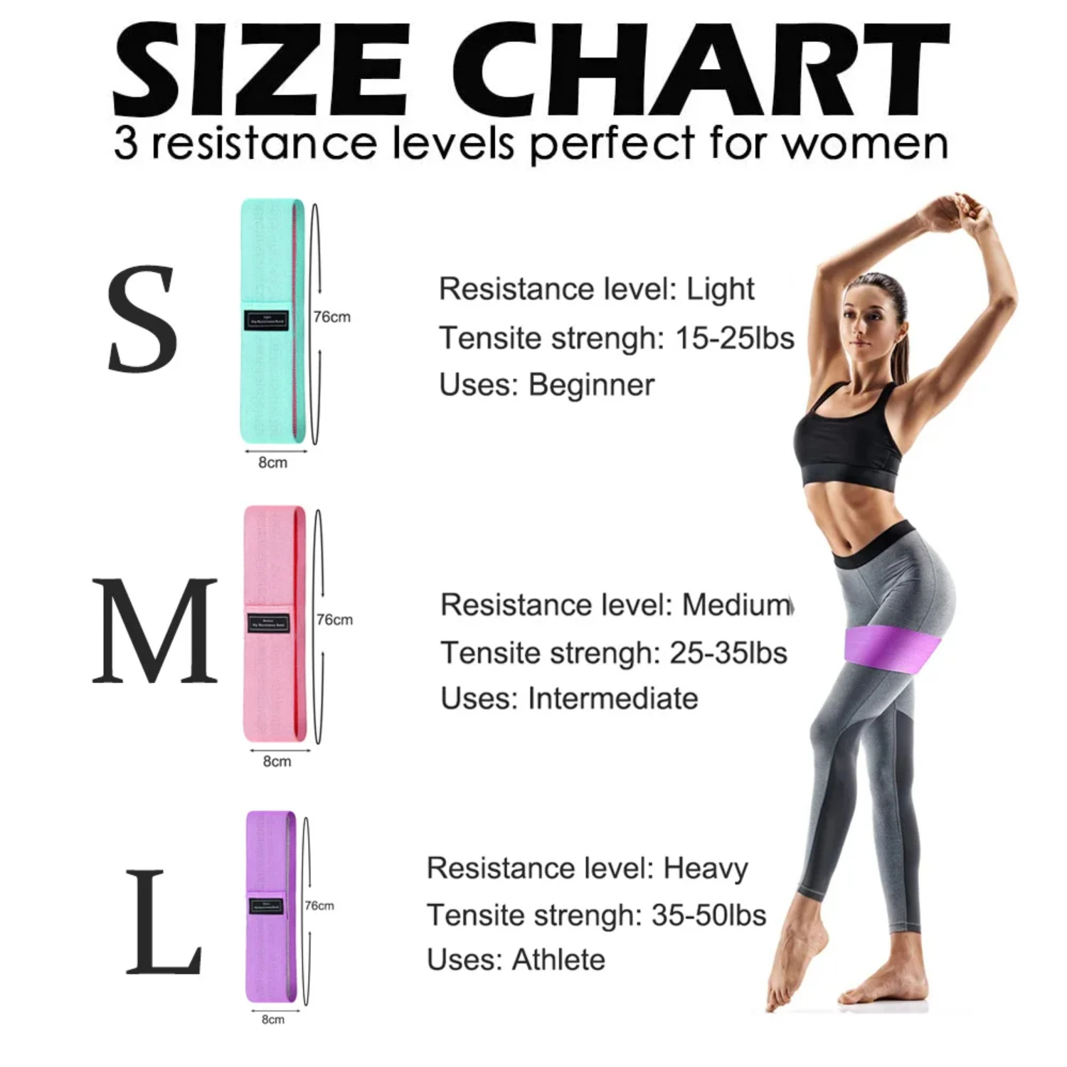 WorthWhile Stretch Resistance Bands Yoga Legs Butt Anti Slip Elastic Fitness Bodybulding Exercise Workout Equipment