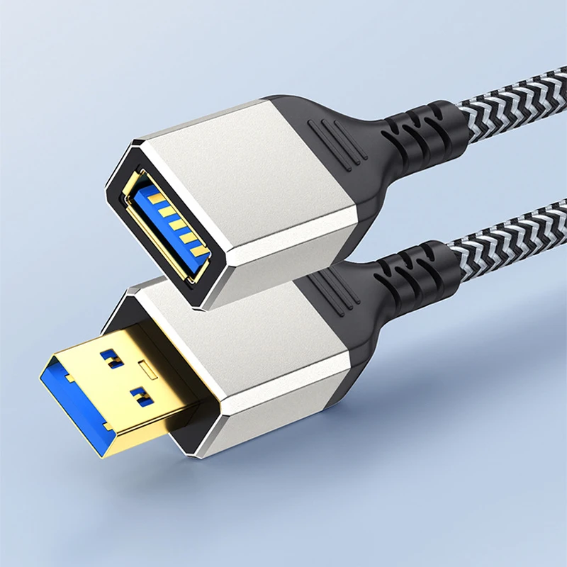 Premium Braided USB 3.0 Extension Cable - High-Speed Data Transfer Cord