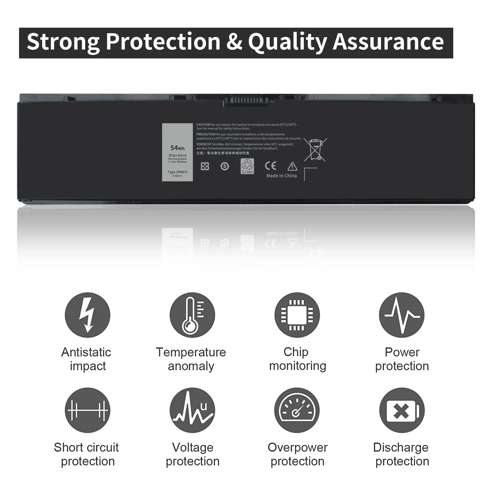 High Capacity 54Wh E7440 3RNFD Battery Replacement for Dell Latitude 14 E7450 E7420 Series Laptop V8XN3 34GKR 451-BBOG BBFV 7.4V laptop battery