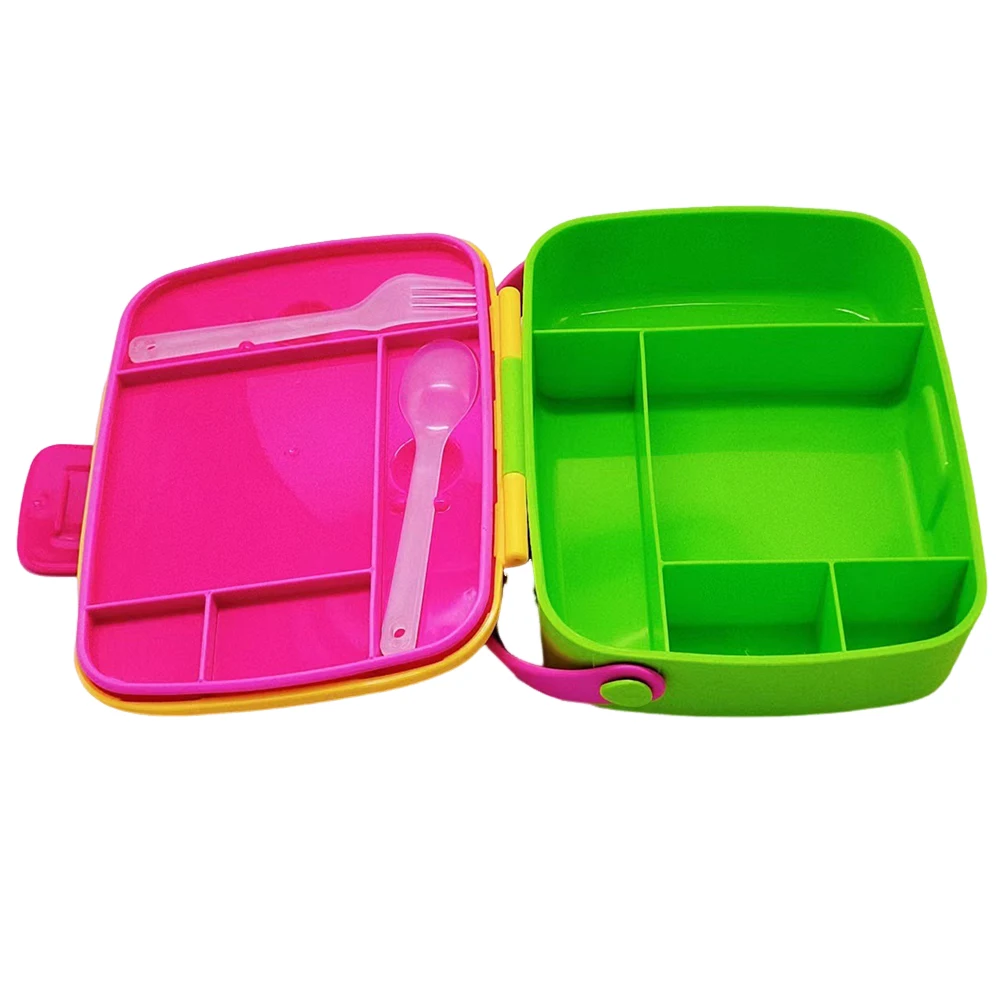 

Compact And Portable Lunch Box Spoon And Fork Best To Use And Easy To Clean Compartments Leak Proof And Air Tight Design