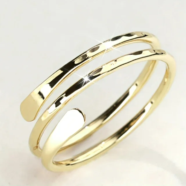 Bague Huitan moderne multi-couches pour femme, couleur or, bijou délicat et élégant pour soirée, accessoire de doigt tendance et raffiné