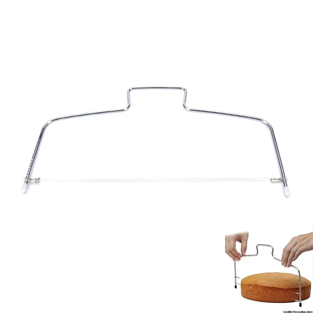 Cake Slicer Cutter DIY Stainless Steel Cake Tools Double Line Adjustable Baking Tools Cake Bread Slicer Cutter Strings Knife Soap Knife