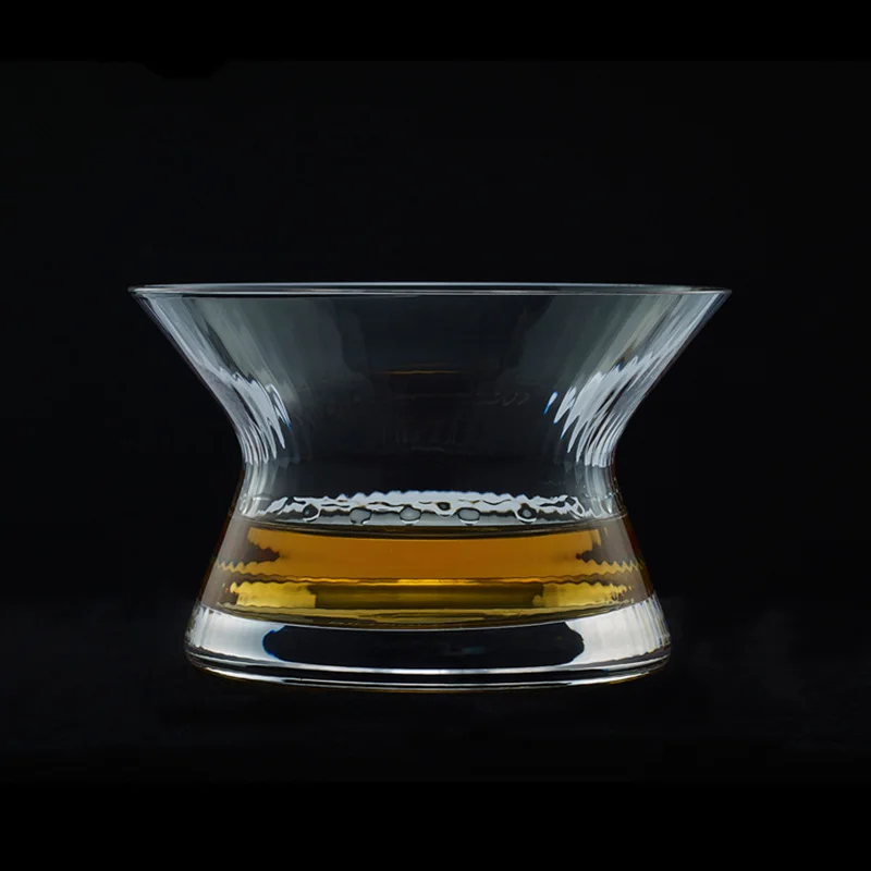 Neat Japan EDO Crystal Whisky Cappie Hanyu Glass Bowl Cup Rotatable Stripe Barley-bree Wine Glass Brandy Snifter Wood Gift Box