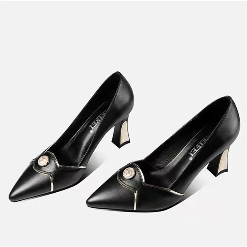 

Туфли женские на шпильке-шпильке, Повседневные Удобные, из лакированной кожи, черные, G1077, весна-лето