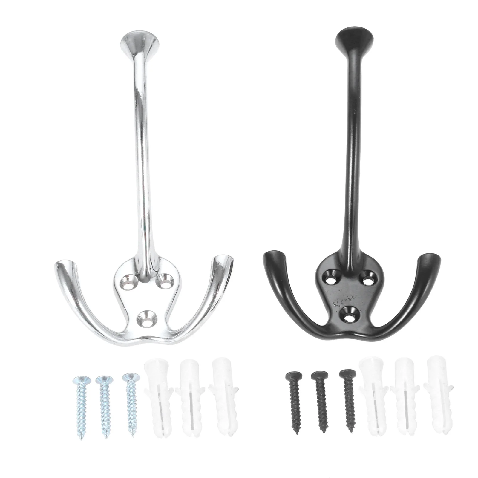 

1Pc 110*70*65MM Zinc Alloy Wall Mount Hooks Black/Silver Clothes Hat Bag Towel Hanger Furniture Hardware