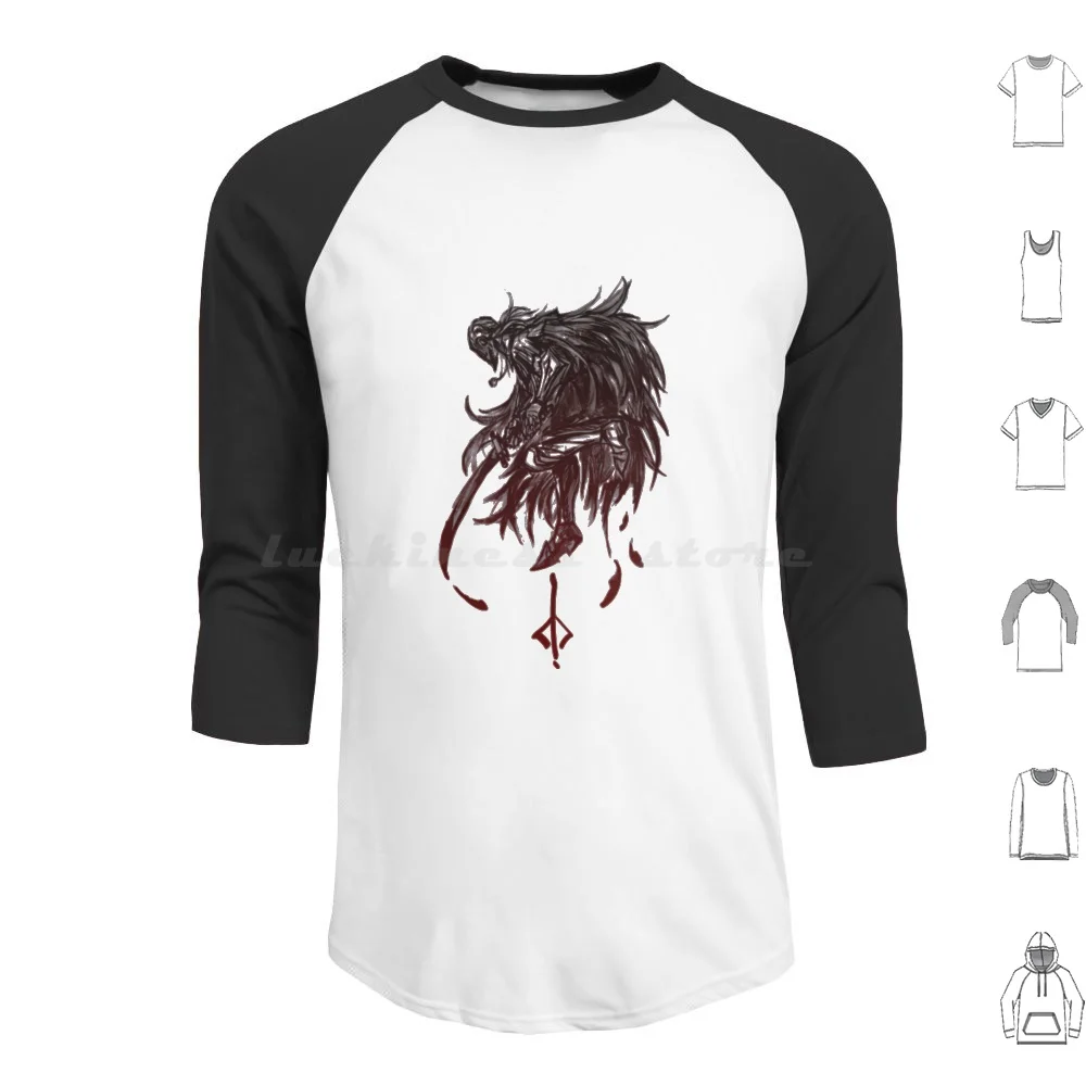 Bloodborne Felpa Con Cappuccio In Cotone Manica Lunga Bloodborne Dark Souls Souls Dark Blood Hunter Game Gaming Horror Soulsborne Ps4 Video