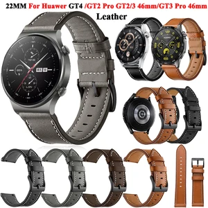 Ремешок для часов Huawei Watch GT 2/3 SE/Pro/2E/GT2 46 мм, кожаный браслет для наручных часов GT2e GT3 Pro 46 мм, 22 мм