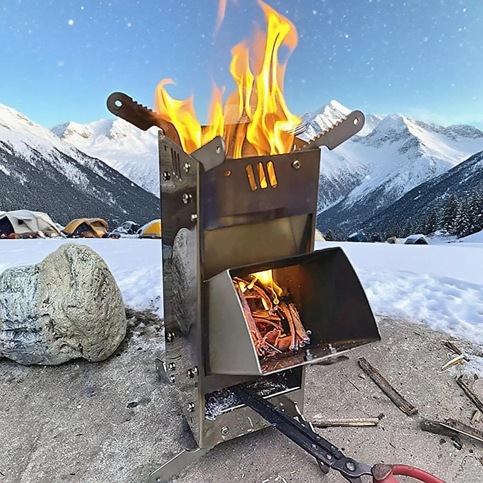 Réchaud à fusée portable détachableRéchaud à bois d'extérieur | Leroy