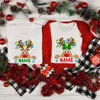 Custom Name Reindeer Matching Christmas Family Shirt Graphic Tees for Family Personalized Holiday Xmas Dad Mom and Me Shirts 4