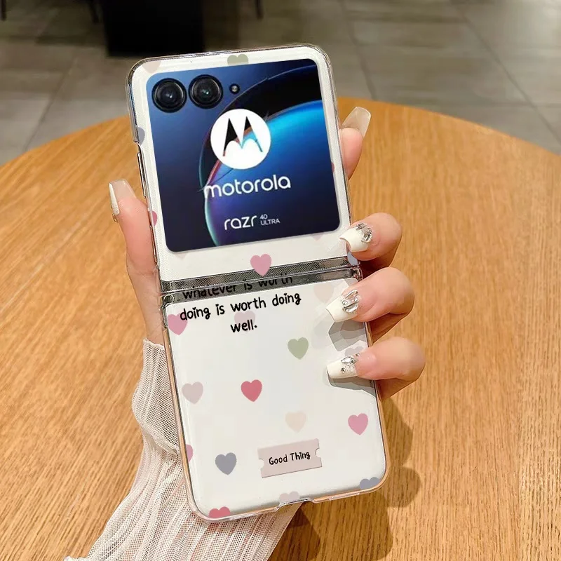 Ins Korean Cute Fresh Colorful Love Heart Clear Hard Cover Case