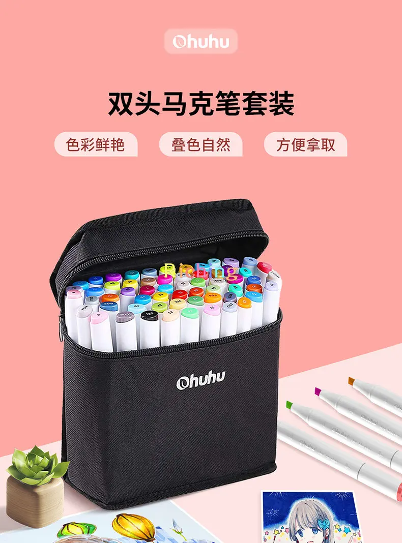 Ohuhu 40 60 80 100 120 200 Colours Dual Tips Permanent Marker Pens