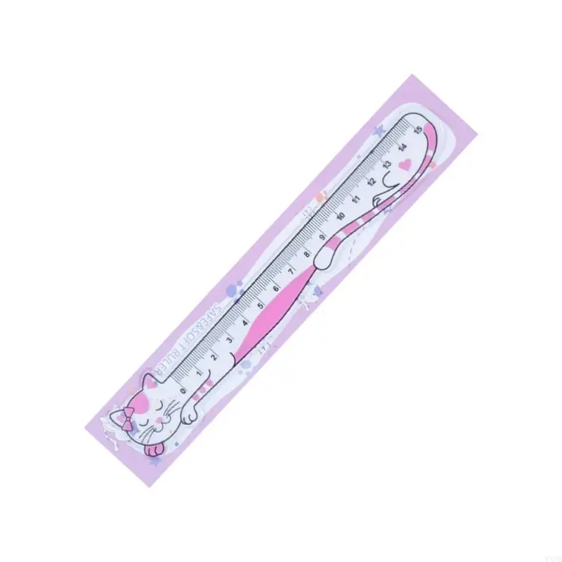 사랑스러운 고양이 눈금자 15cm 소프트 눈금자 측정 도구 그리기용 직선 눈금자