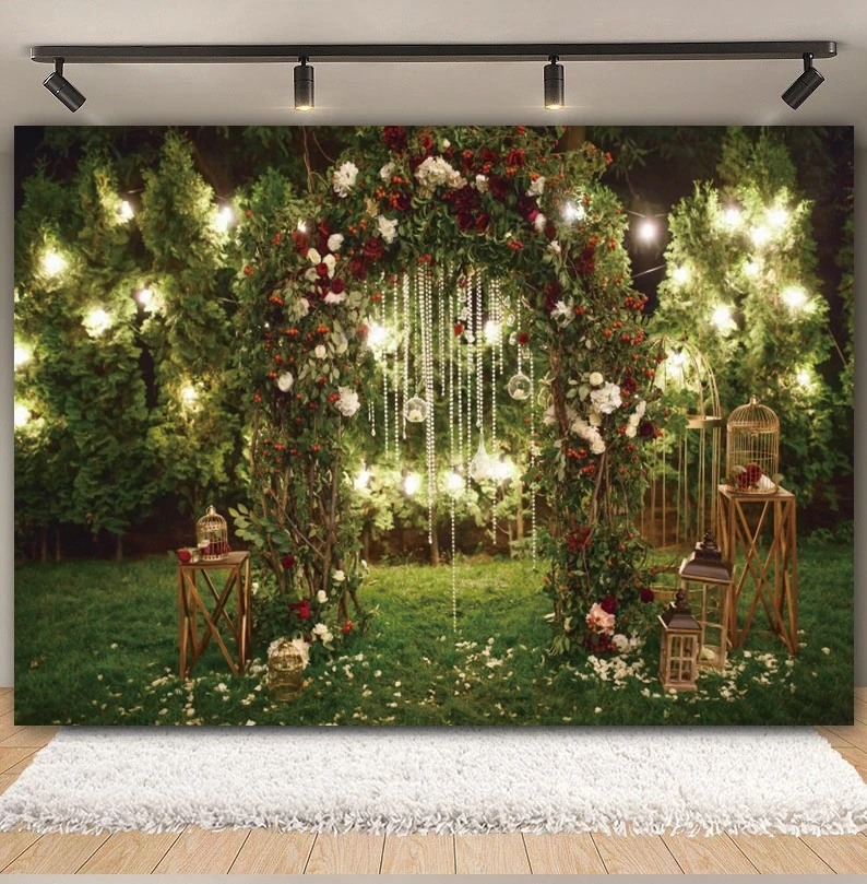 5 X 3 Ft Boho Floral Wedding Backdrop, Bohemian Wedding Backdrop Romantic Floral Photo Background For Bridal Shower Birthday Party Decoration Photo Banner - View #5