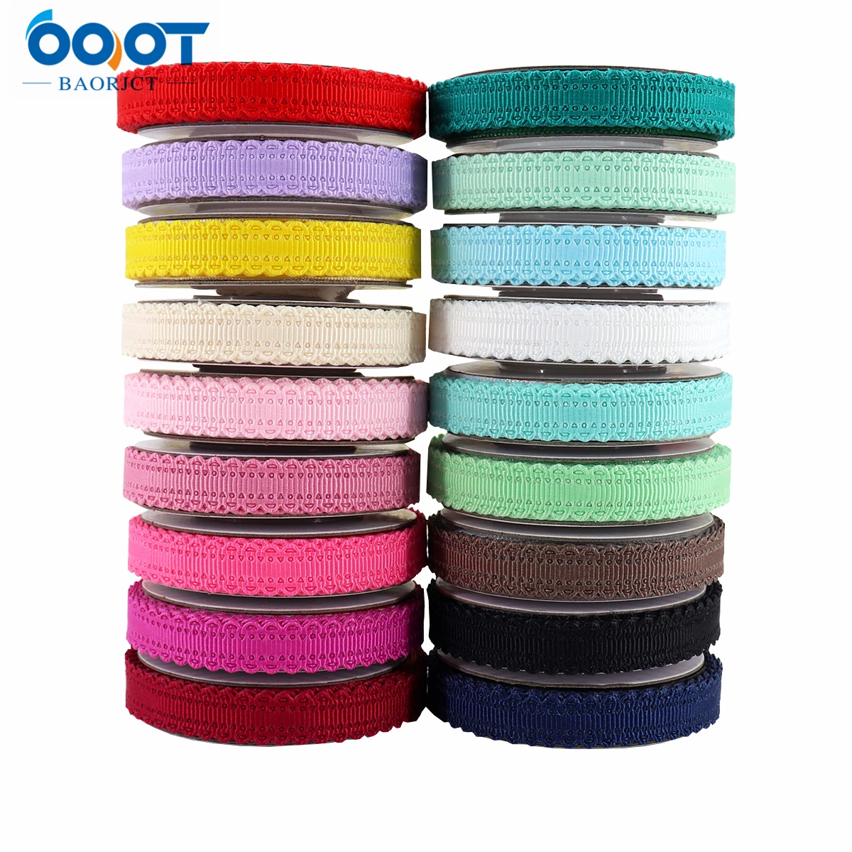 Solid Color Hollowed Out Geometry Ribbons,2211121,10MM 10Yards Bow Cap
