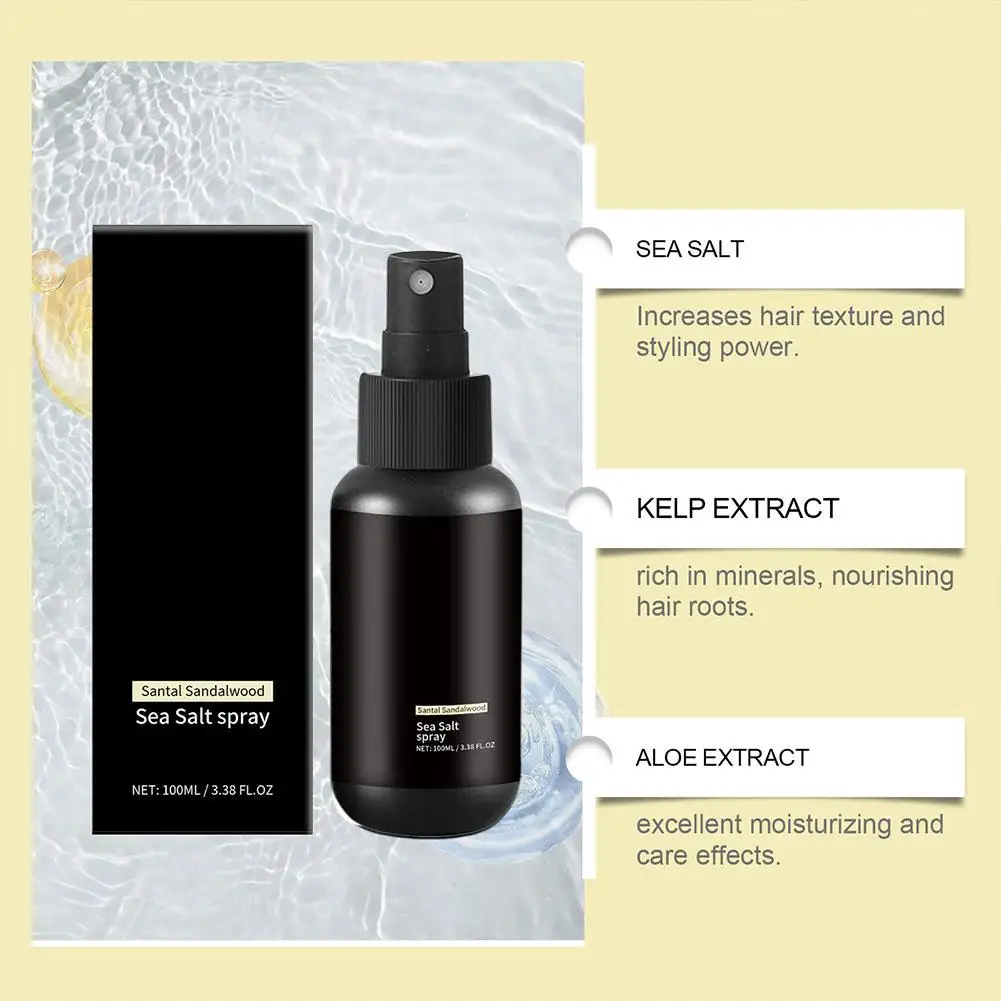 100ml Sea Salt Spray Improving Volumizing, Natural Sea Salt Hair Styling Spray For Men Women Non-Greasy Fluffy Hair Fixing