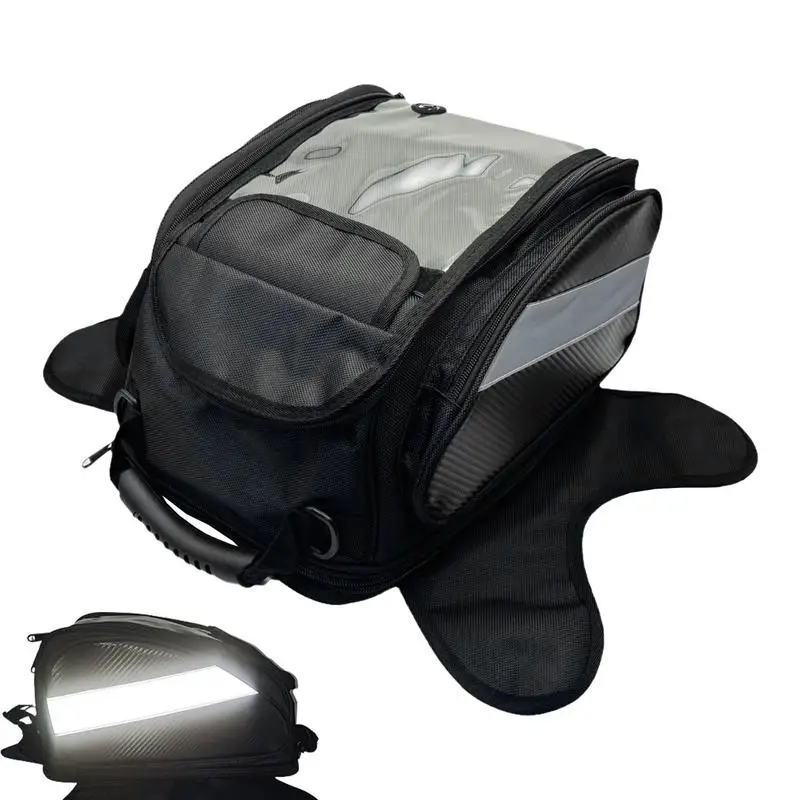 

Motorcycle Tank Bag Motorcycle Saddlebags with Touch Screen Oxford Black Motorbike Bag with Bigger Window Motorcycle Backpack